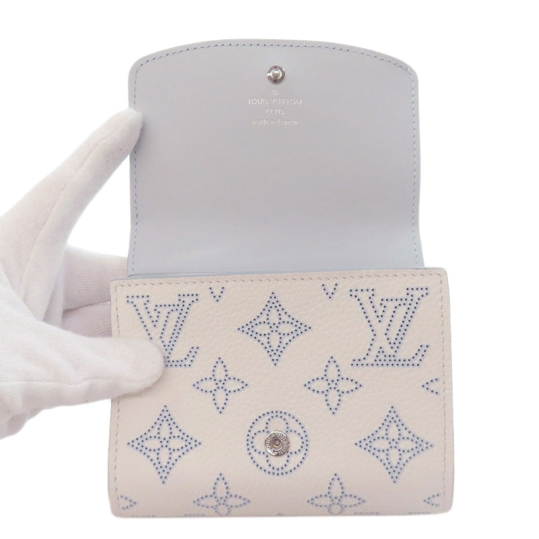 LOUIS VUITTON Bifold Wallet M11802 Mahina leather white Portefeuille Iris Compact Japan Limited Women Used Authentic