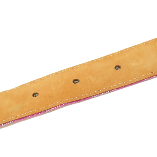 LOUIS VUITTON belt M6925W Monogram denim pink Saintur