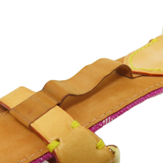 LOUIS VUITTON belt M6925W Monogram denim pink Saintur