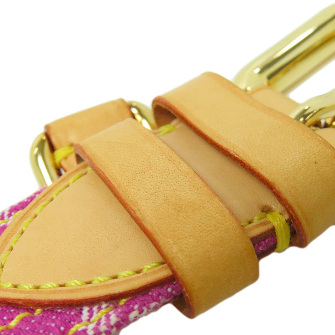 LOUIS VUITTON belt M6925W Monogram denim pink Saintur