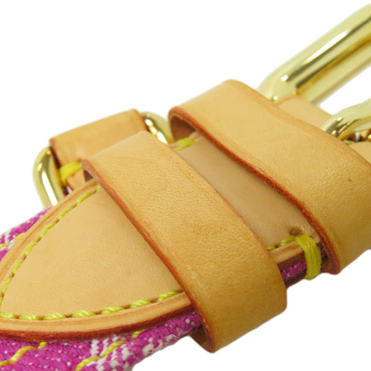 LOUIS VUITTON belt M6925W Monogram denim pink Saintur