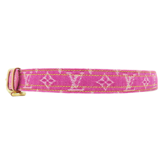 LOUIS VUITTON belt M6925W Monogram denim pink Saintur