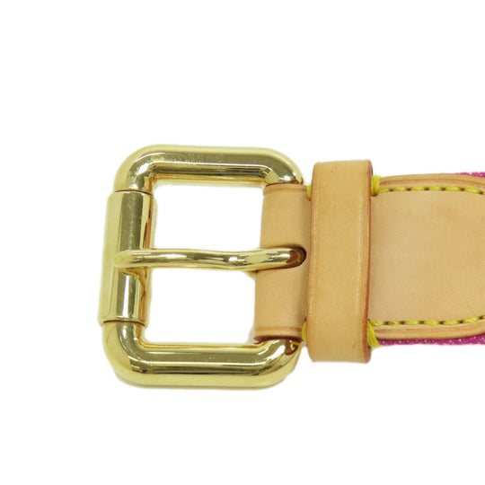 LOUIS VUITTON belt M6925W Monogram denim pink Saintur