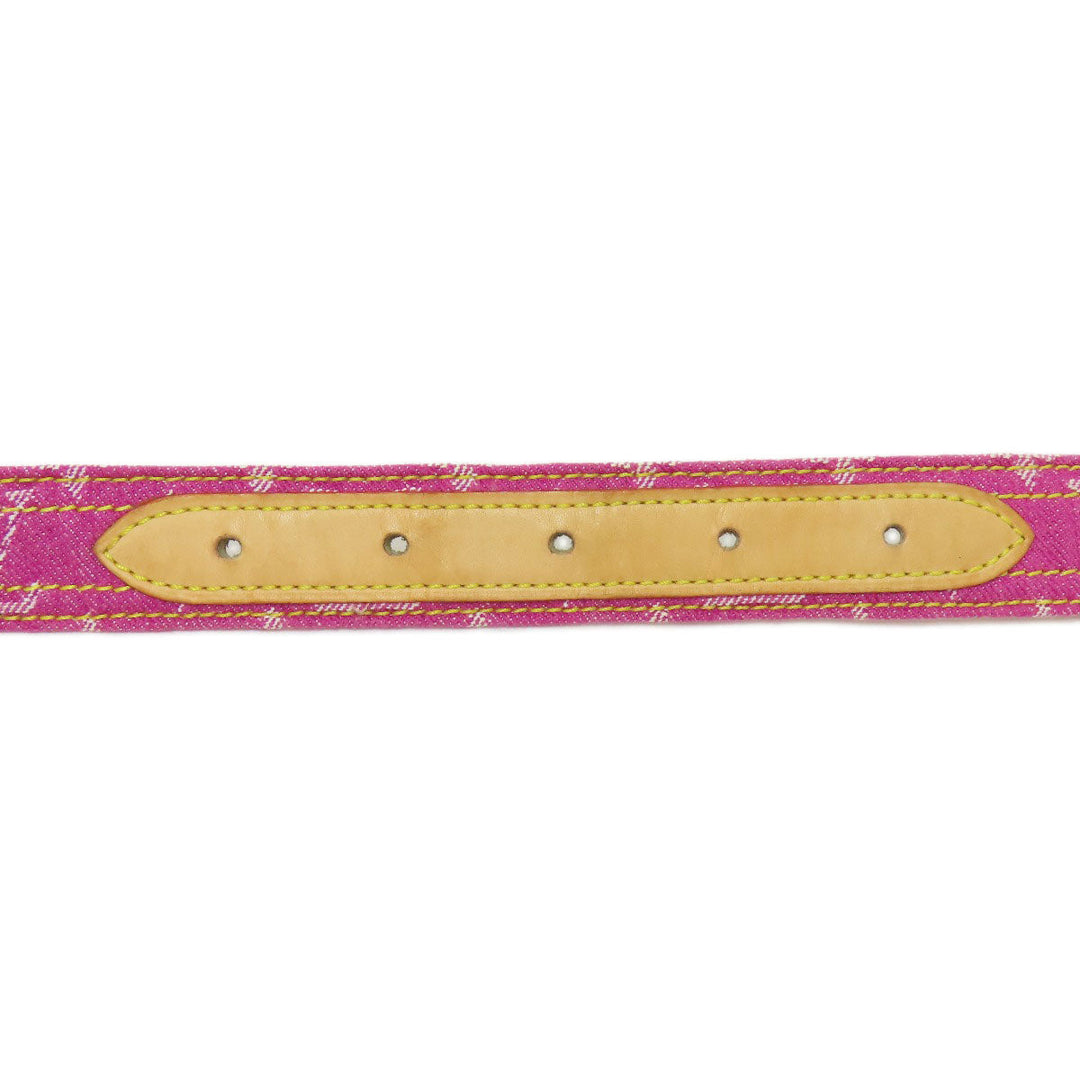LOUIS VUITTON belt M6925W Monogram denim pink Saintur