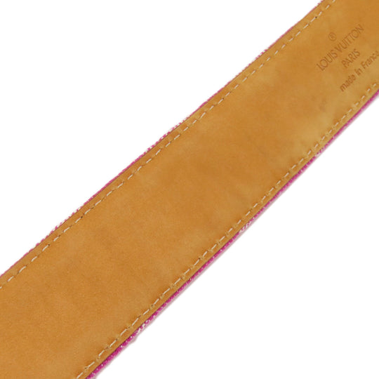 LOUIS VUITTON belt M6925W Monogram denim pink Saintur