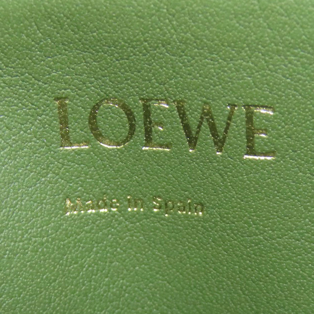 LOEWE Coin case Canvas, Leather green anagram Women Used Authentic