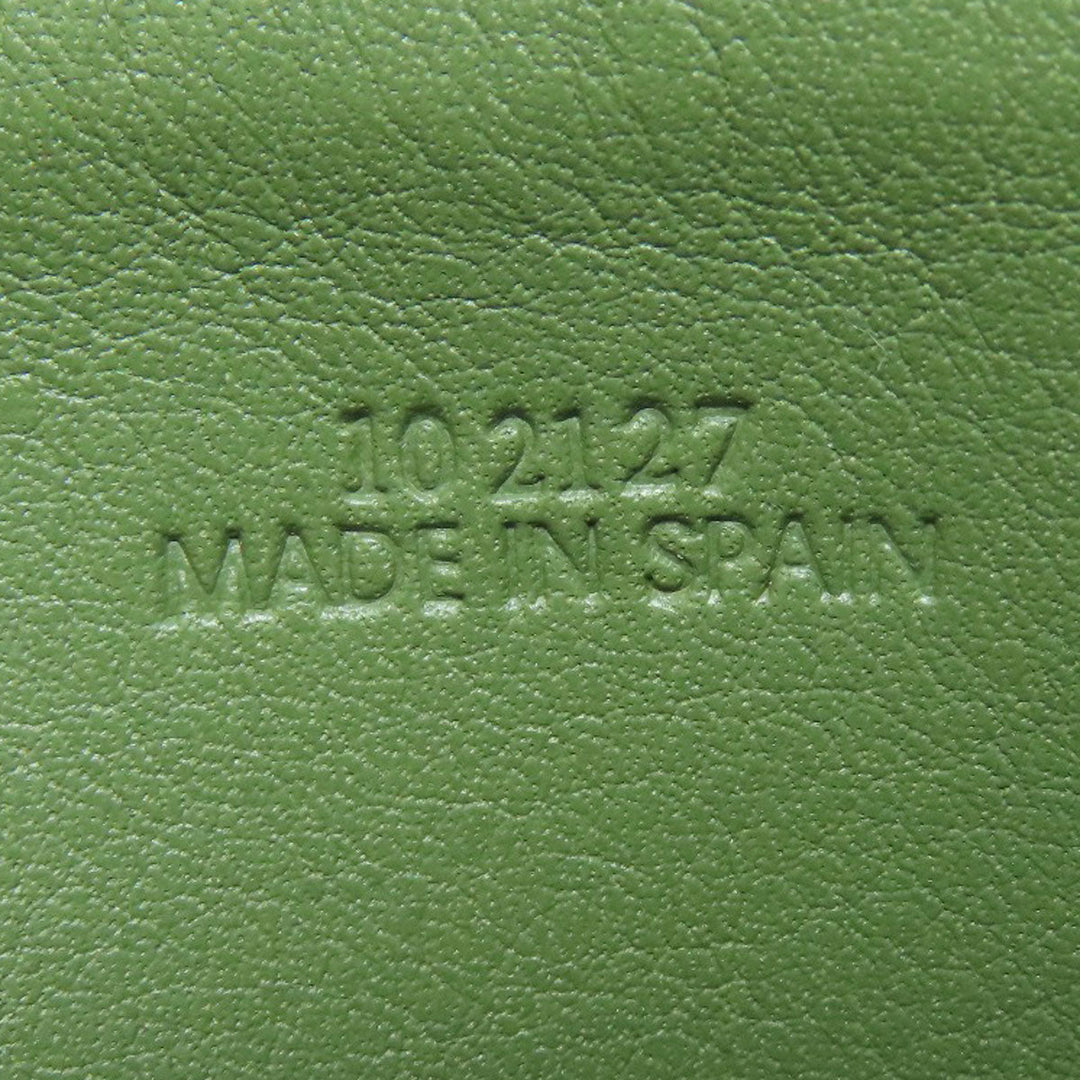 LOEWE Coin case Canvas, Leather green anagram Women Used Authentic