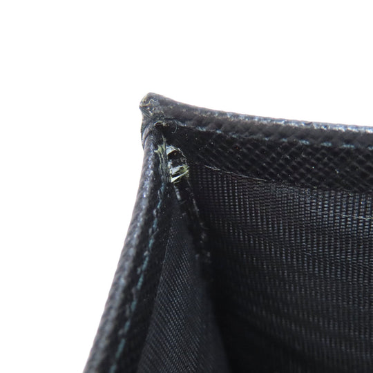 PRADA Bifold Wallet Safiano black logo Women Used Authentic