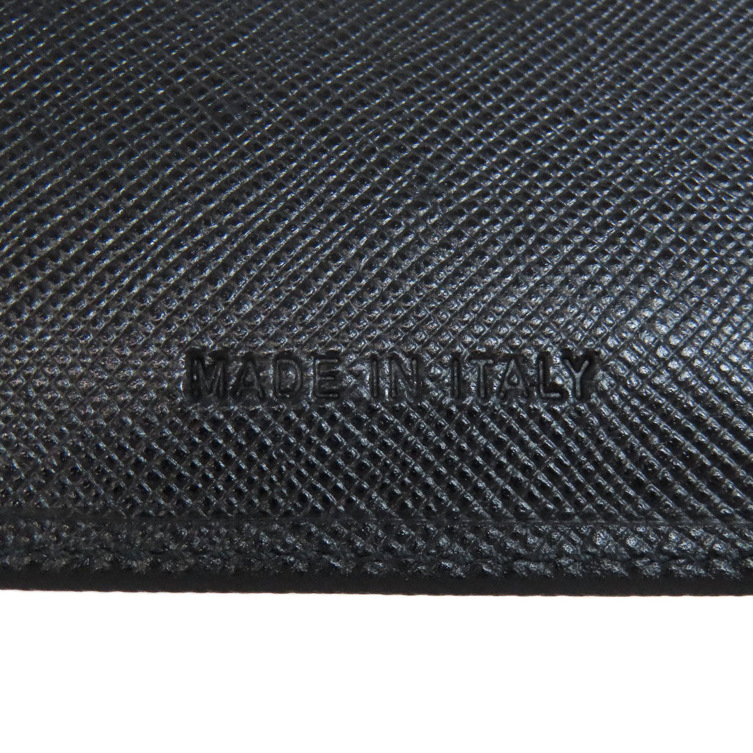 PRADA Bifold Wallet Safiano black logo Women Used Authentic