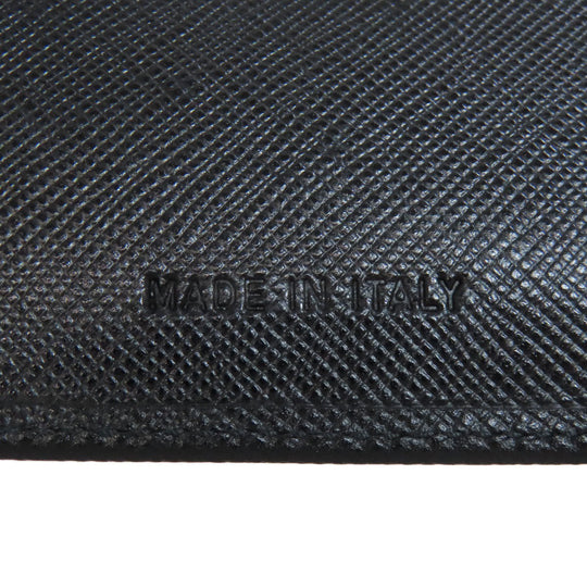 PRADA Bifold Wallet Safiano black logo Women Used Authentic