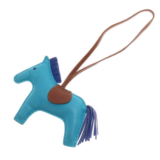 HERMES key ring Anyo Miro blue Rodeo Charm MM Women Used Authentic