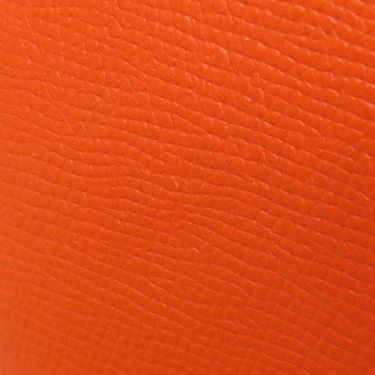 HERMES Coin case Epsom Orange Azap Silkin Compact SilverMetal Women Used Authentic
