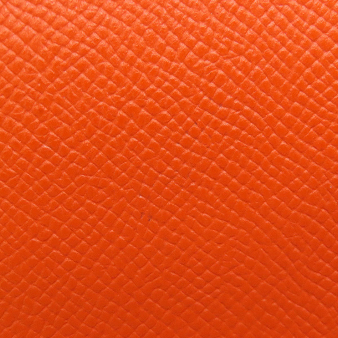 HERMES Coin case Epsom Orange Azap Silkin Compact SilverMetal Women Used Authentic