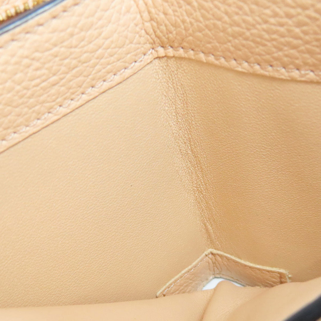 Chloe Bifold Wallet leather beige Alphabet Compact Wallet Women Used Authentic