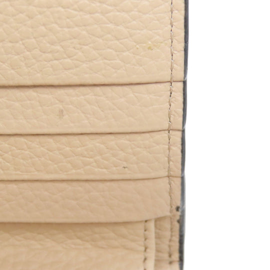 Chloe Bifold Wallet leather beige Alphabet Compact Wallet Women Used Authentic