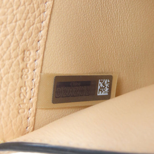 Chloe Bifold Wallet leather beige Alphabet Compact Wallet Women Used Authentic