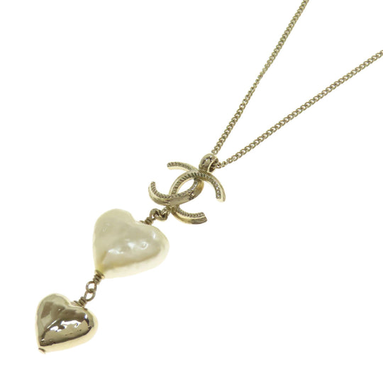 CHANEL Necklace metallic gold Heart COCO Mark