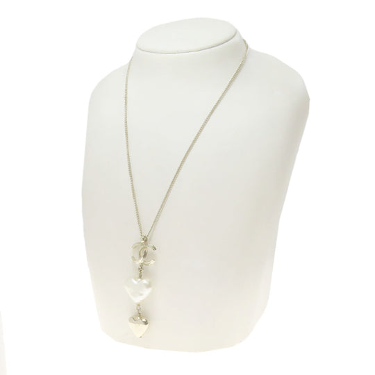 CHANEL Necklace metallic gold Heart COCO Mark