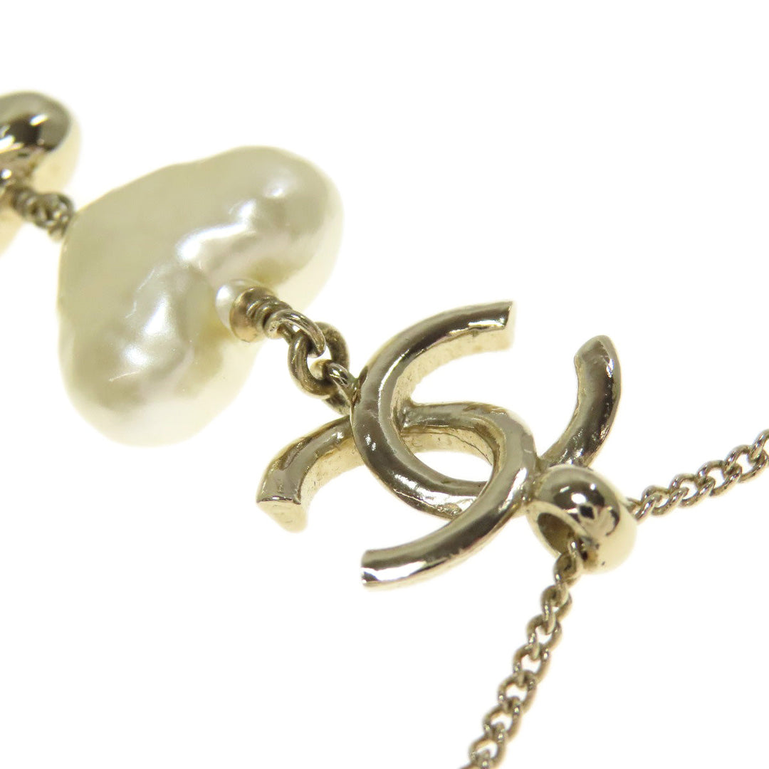 CHANEL Necklace metallic gold Heart COCO Mark