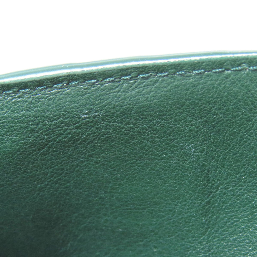 BOTTEGAVENETA Bifold Wallet leather green INTRECCIATO Women Used Authentic