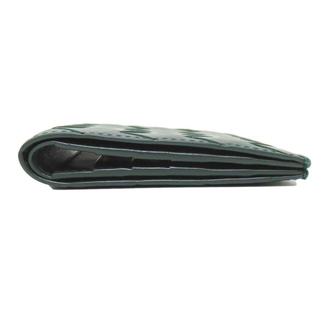 BOTTEGAVENETA Bifold Wallet leather green INTRECCIATO Women Used Authentic