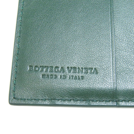 BOTTEGAVENETA Bifold Wallet leather green INTRECCIATO Women Used Authentic