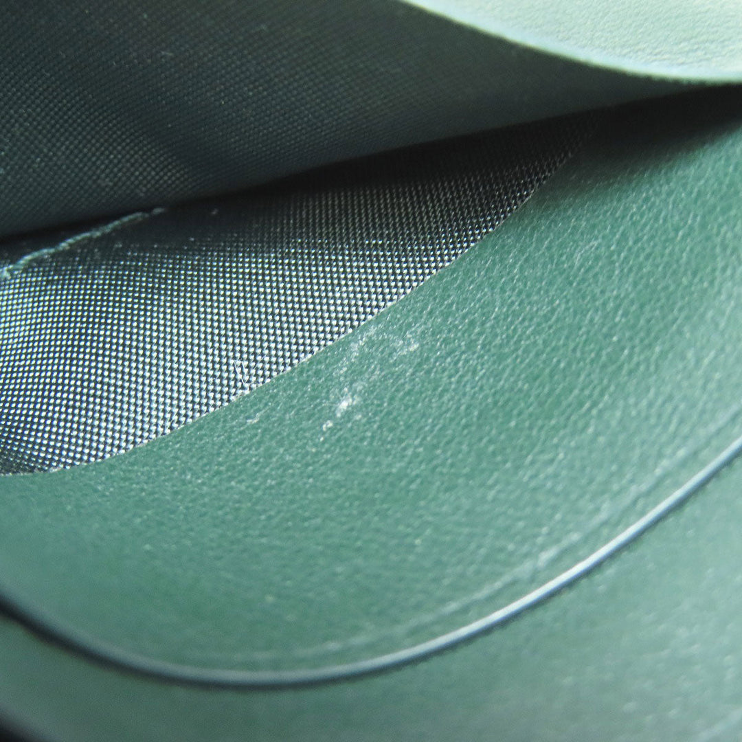 BOTTEGAVENETA Bifold Wallet leather green INTRECCIATO Women Used Authentic