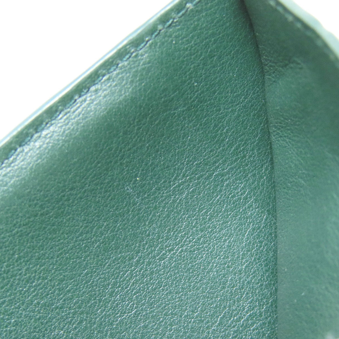 BOTTEGAVENETA Bifold Wallet leather green INTRECCIATO Women Used Authentic