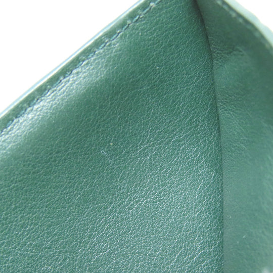 BOTTEGAVENETA Bifold Wallet leather green INTRECCIATO Women Used Authentic