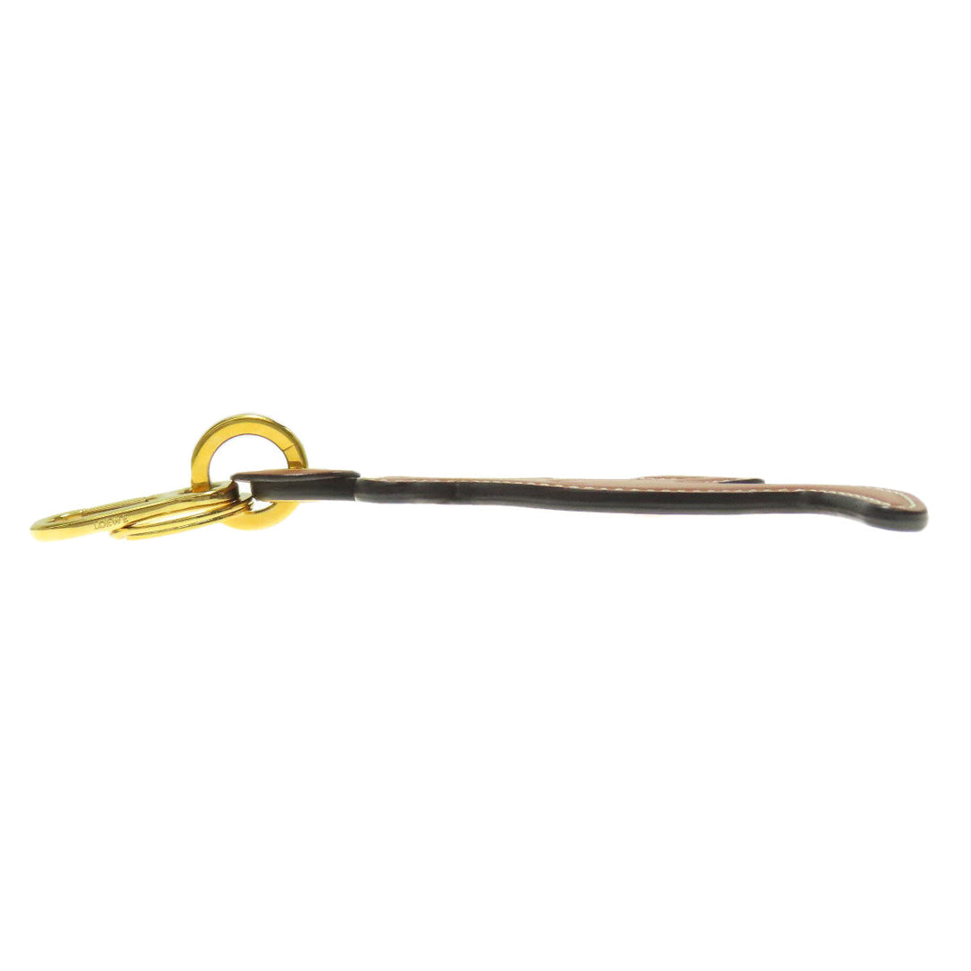 LOEWE key ring Calfskin Brown Animal Kangaroo Women Used Authentic