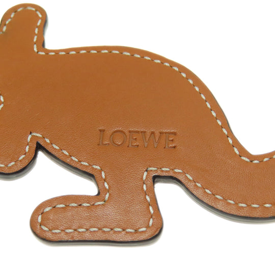 LOEWE key ring Calfskin Brown Animal Kangaroo Women Used Authentic