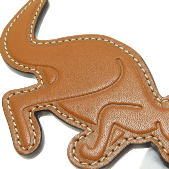 LOEWE key ring Calfskin Brown Animal Kangaroo Women Used Authentic