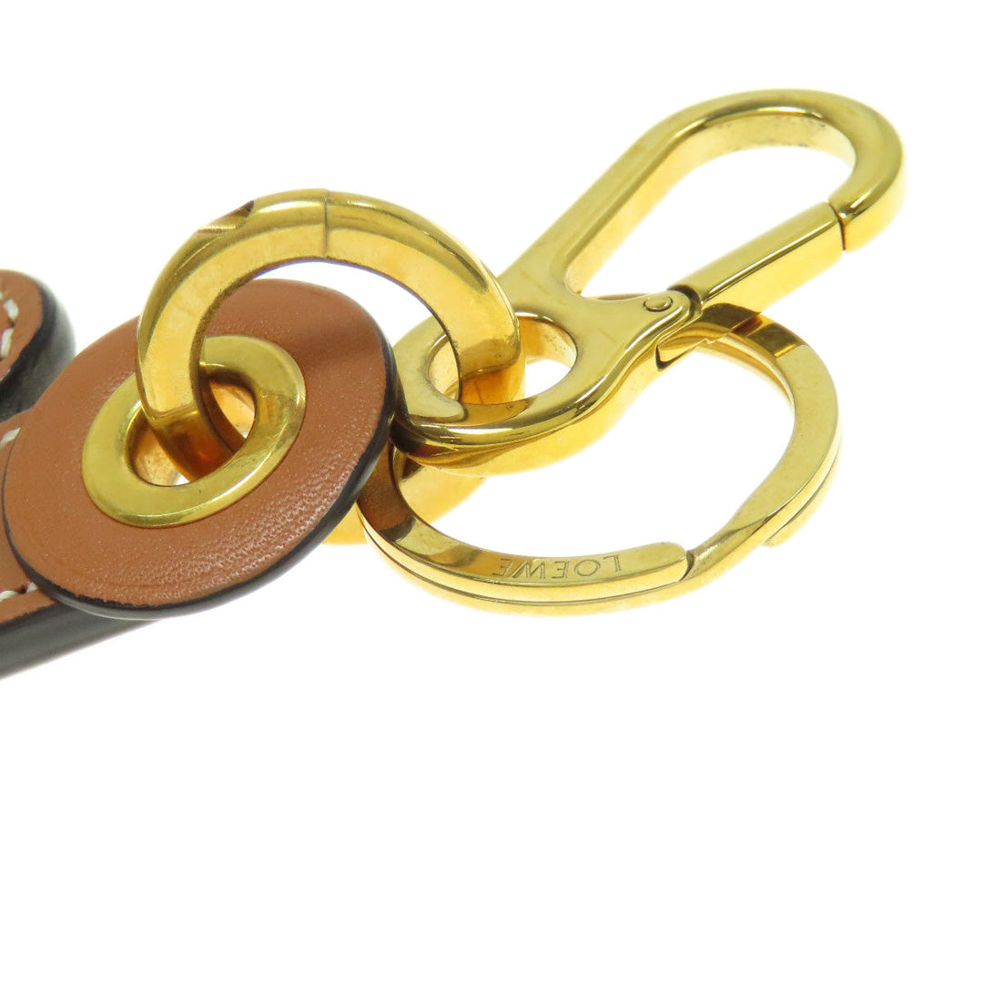 LOEWE key ring Calfskin Brown Animal Kangaroo Women Used Authentic