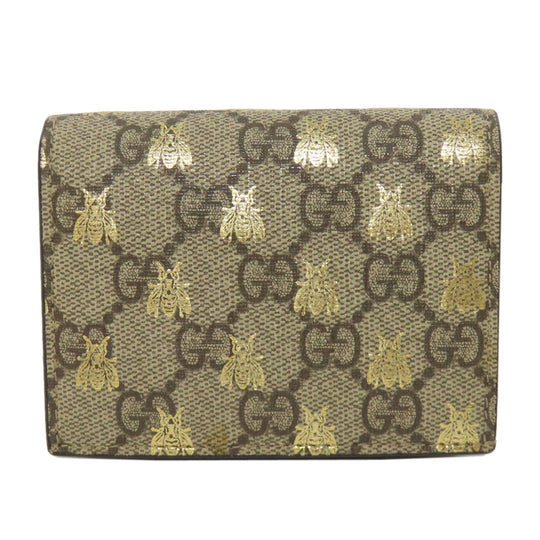 GUCCI Bifold Wallet 508757 PVC Brown GG Supreme B Women Used Authentic