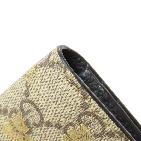 GUCCI Bifold Wallet 508757 PVC Brown GG Supreme B Women Used Authentic