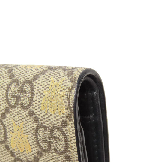 GUCCI Bifold Wallet 508757 PVC Brown GG Supreme B Women Used Authentic