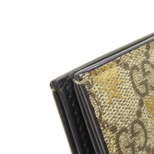 GUCCI Bifold Wallet 508757 PVC Brown GG Supreme B Women Used Authentic