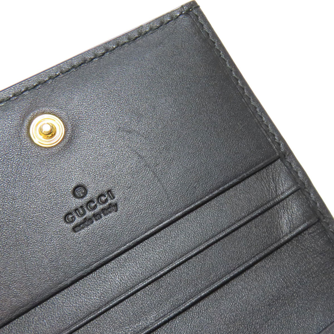 GUCCI Bifold Wallet 508757 PVC Brown GG Supreme B Women Used Authentic