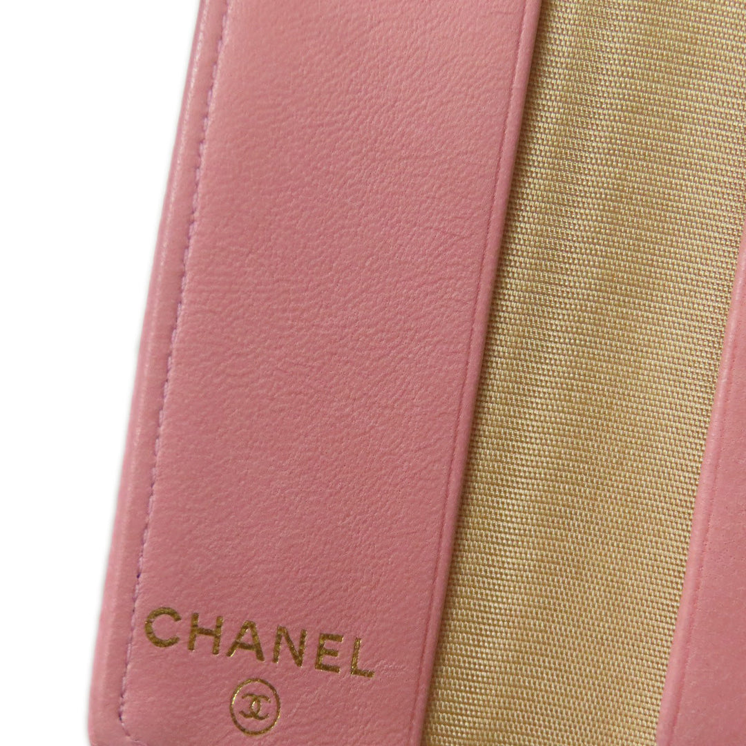 CHANEL Key case Key holder  Grained Calfskin Skin pink COCO Mark Gold Metal Women Used Authentic
