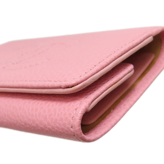 CHANEL Key case Key holder  Grained Calfskin Skin pink COCO Mark Gold Metal Women Used Authentic