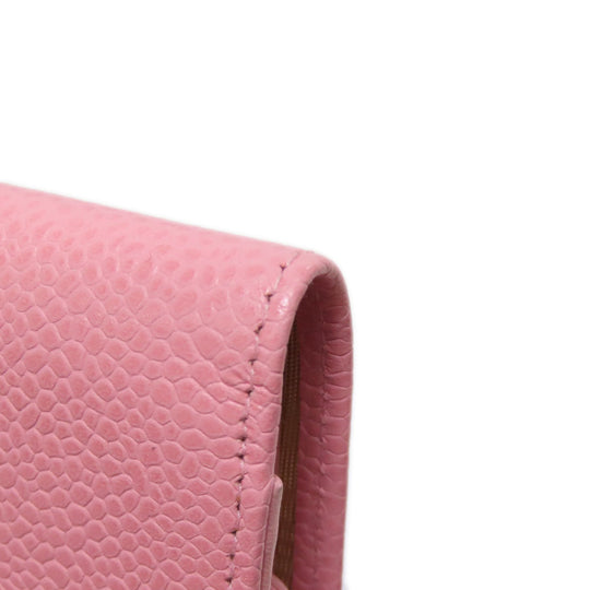 CHANEL Key case Key holder  Grained Calfskin Skin pink COCO Mark Gold Metal Women Used Authentic