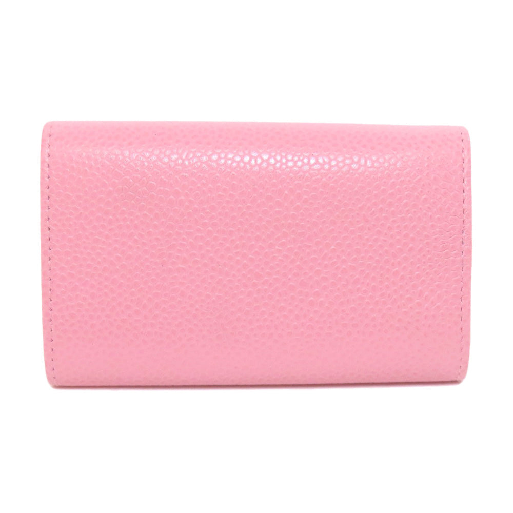CHANEL Key case Key holder  Grained Calfskin Skin pink COCO Mark Gold Metal Women Used Authentic
