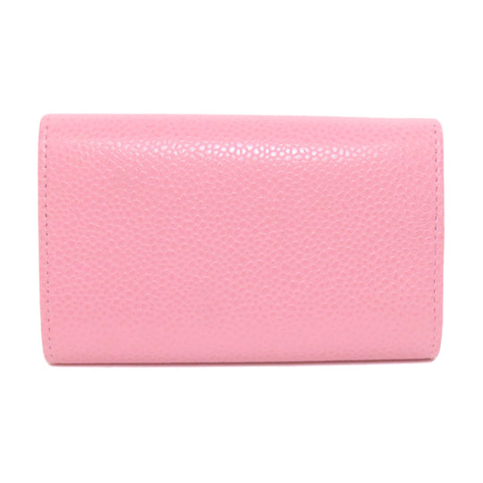 CHANEL Key case Key holder  Grained Calfskin Skin pink COCO Mark Gold Metal Women Used Authentic