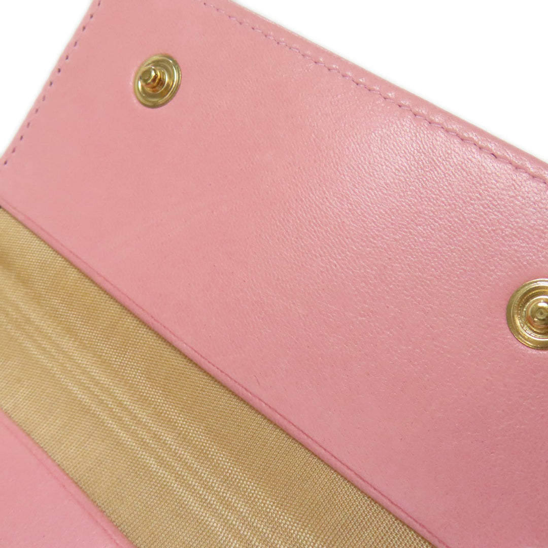 CHANEL Key case Key holder  Grained Calfskin Skin pink COCO Mark Gold Metal Women Used Authentic