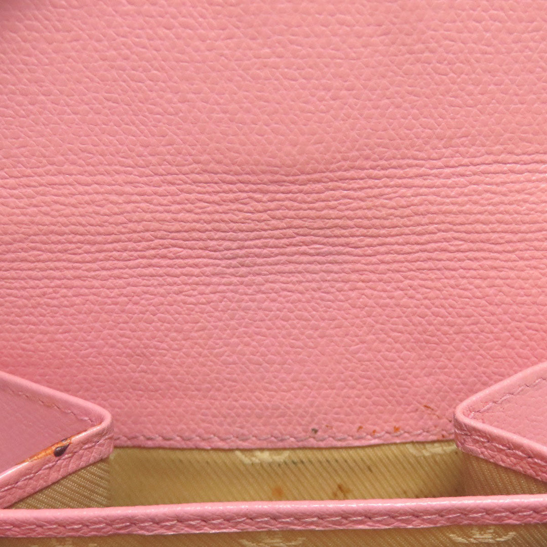 CHANEL Bifold Wallet Grained Calfskin Skin pink W Hook Wallet COCO Button Gold Metal