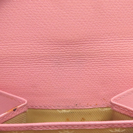 CHANEL Bifold Wallet Grained Calfskin Skin pink W Hook Wallet COCO Button Gold Metal