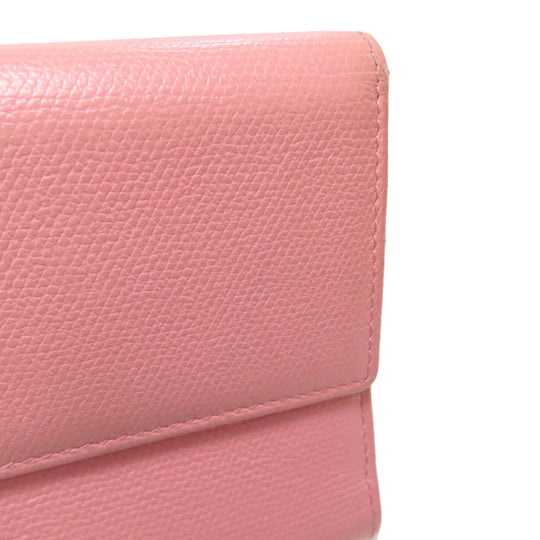 CHANEL Bifold Wallet Grained Calfskin Skin pink W Hook Wallet COCO Button Gold Metal