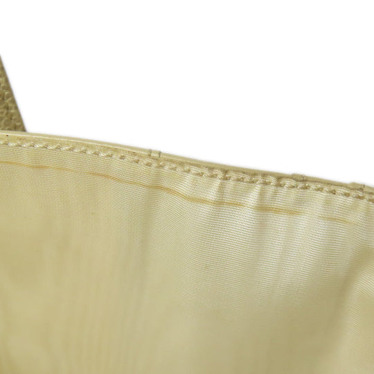 CHANEL Bifold Wallet Grained Calfskin Skin yellow COCO Mark Gold Metal Women Used Authentic