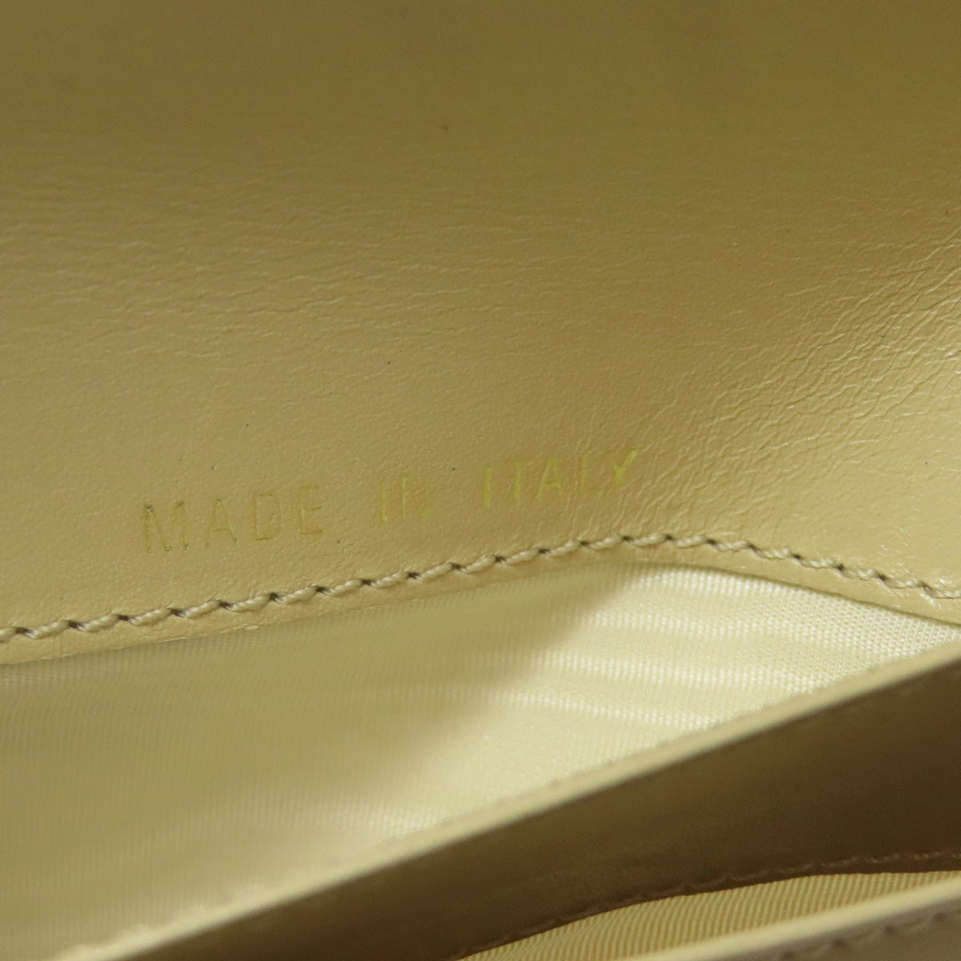 CHANEL Bifold Wallet Grained Calfskin Skin yellow COCO Mark Gold Metal Women Used Authentic