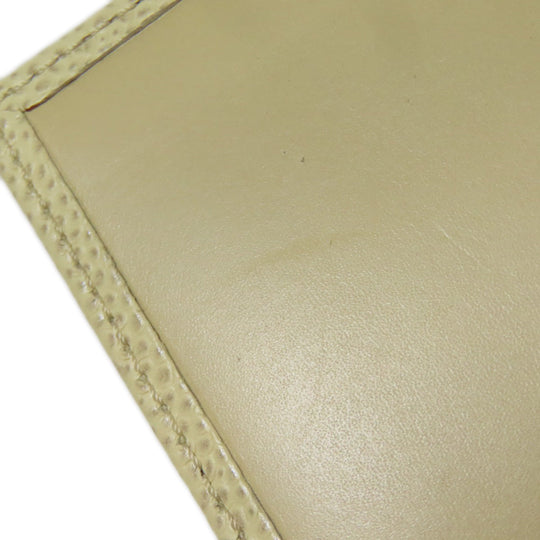 CHANEL Bifold Wallet Grained Calfskin Skin yellow COCO Mark Gold Metal Women Used Authentic